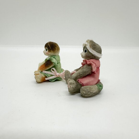 Vtg Calico Kittens Enesco Cats Figurine Linked Best Friends Sisters Gift Calico - Picture 2 of 6